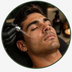 Estética para Homens em Copacabana: limpeza de pele masculina, peeling, esfoliação e protocolos premium para corpo e rosto.